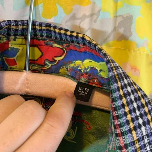 Mens Robert graham colorful plaid button down dress up shirt long sleeve - Picture 9 of 13